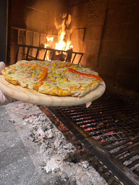 Pizza a la parrilla para eventos