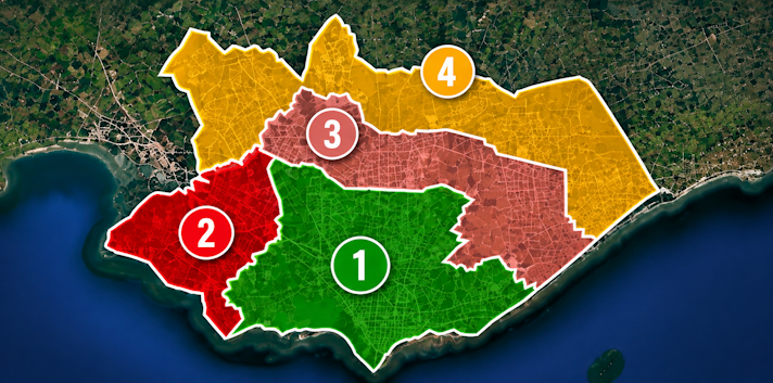 Mapa de zonas de traslado de Pizzería El Antojo